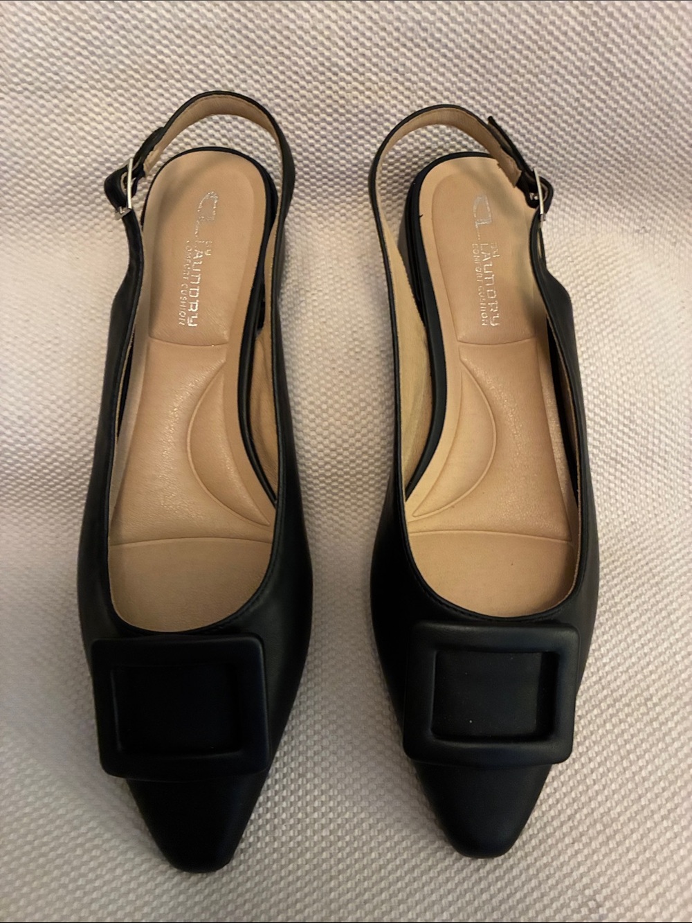 CL by Laundry Women’s Black Pointed Sweetie Slingback Flats size 9